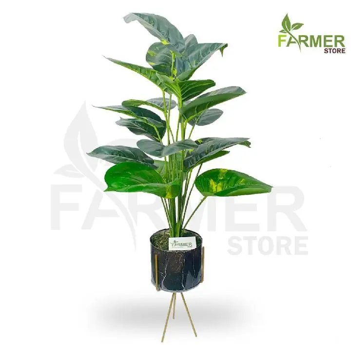 Farmer Store Green Artificial 18 Leaves Plant with Pots