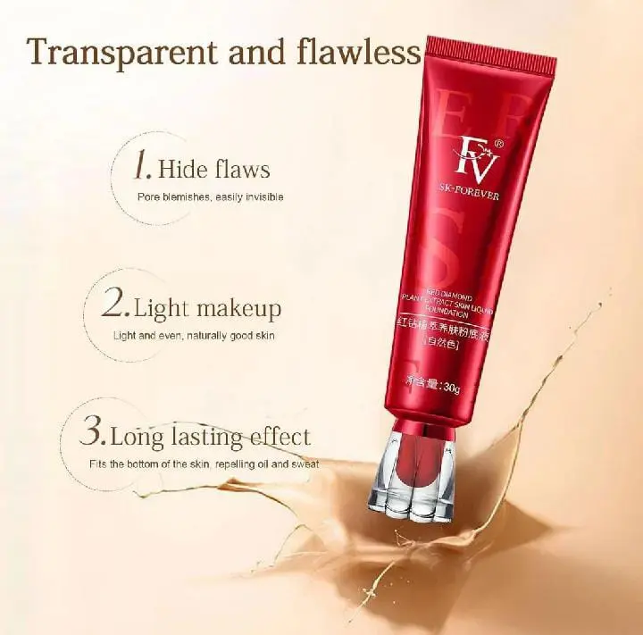 FV SK Forever Foundation Tube China Red Original Skin Liquid Water Proof