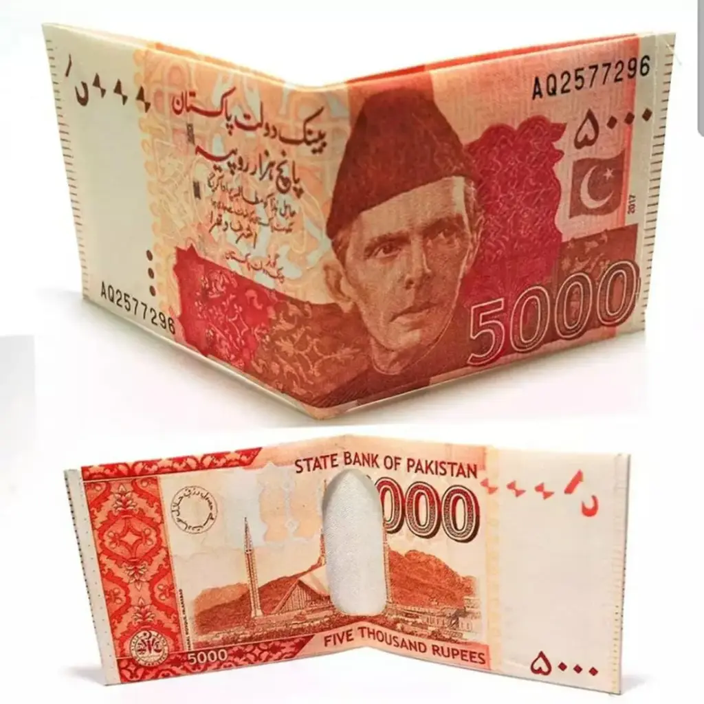 Pakistani Rs Shaped Wallet | 5000/1000 | & Dollar_Shaped Euro_Shaped