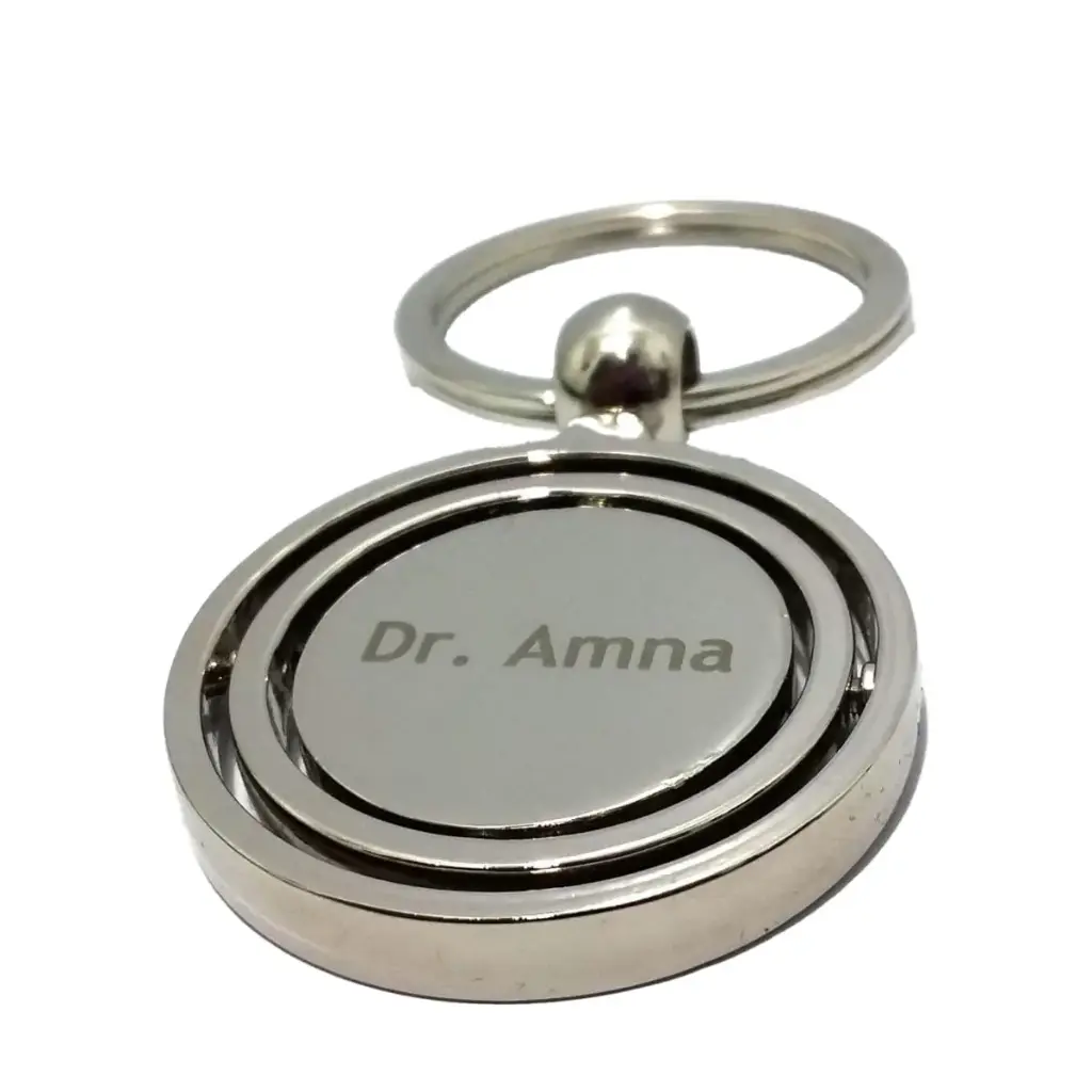 Customize GLOBE METALIC KEYCHAIN WITH ENGRAVED NAME