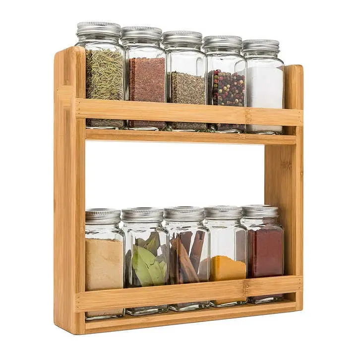 2-Tier Spice Rack Organizer wooden Spice rack