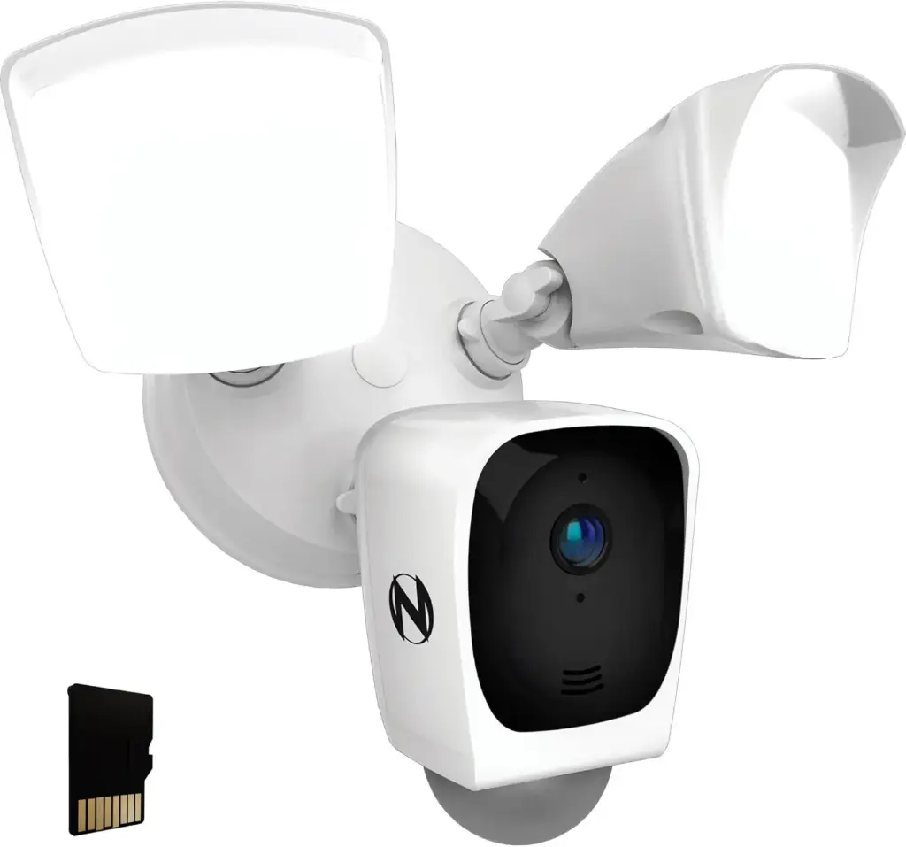 Night Owl Outdoor Floodlight Deterrence Camera with 2-Way Audio and 64GB microSD Card