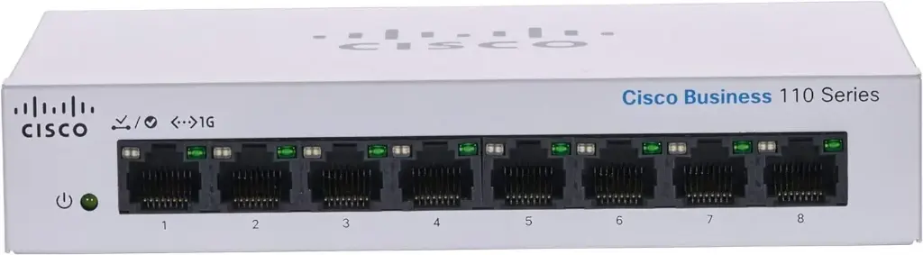 Cisco CBS110-8T-D Unmanaged 8-Port GE Switch – Desktop, Limited Lifetime Protection