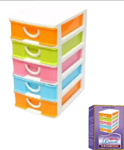 Online Karachi 5 Layers Multi Colour Mini Desktop Small Drawers Box For Kitchen Use
