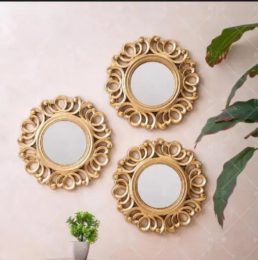 Multiple Store Mirror for wall decorations home decoration Gift Plastic Material 3 Pcs Available