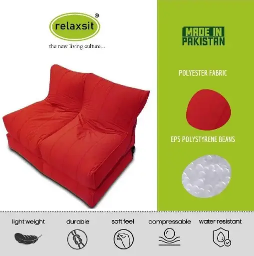 Relaxsit Couple Wallow Bean Bag Bed Chair Multipurpose Water Repellant Flip out Sofa bed Polyester Bean Bag