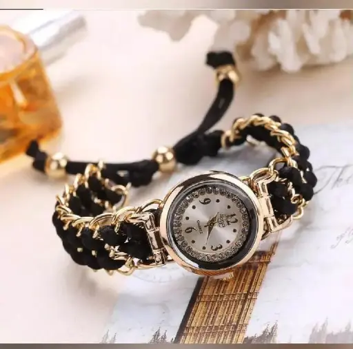 Fashionable 3 Chrono Stain Less Steel Analog Style Quartz Watch For Women