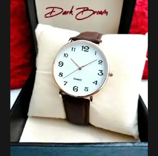 Men Casuals Fashion Watch Quartz Watches Genuine Leather Strap Business Wristwatches Watches For Boys &Men