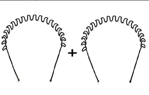 Pack of 2 - Trendy Zig Zag Hair Band For Girls And Boys - Metallic - Black