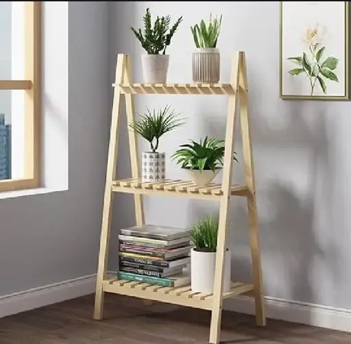 Wooden Plant Stand 2 And 3 Tier Foldable Flower Pot Display Shelf Rack