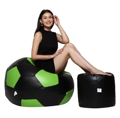 Foot  Ball Style Bean Bag Sofa with Stool
