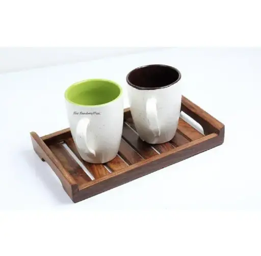2 cup wooden tray, small tray , wooden tray