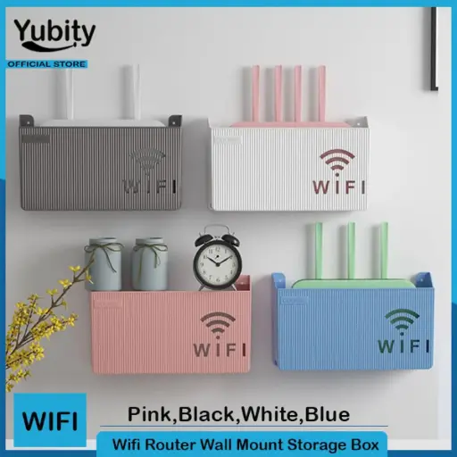(Multicolor) Wall-mounted router box Office Media Decor