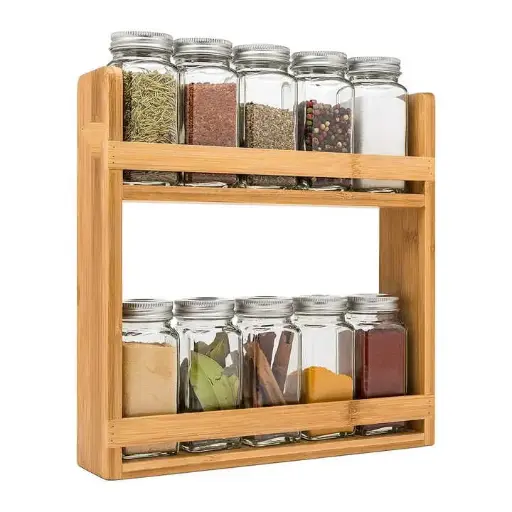 2-Tier Spice Rack Organizer wooden Spice rack