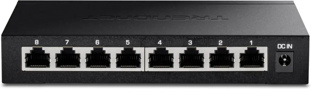 TRENDnet 8-Port 2.5Gb Multi-Gigabit Unmanaged Gaming Switch, TEG-S380, 8 x 2.5GBASE-T Ports, 25Gbps Switching Capacity, Ethernet Splitter, NDAA & TAA Compliant, Fanless, Lifetime Protection, Black