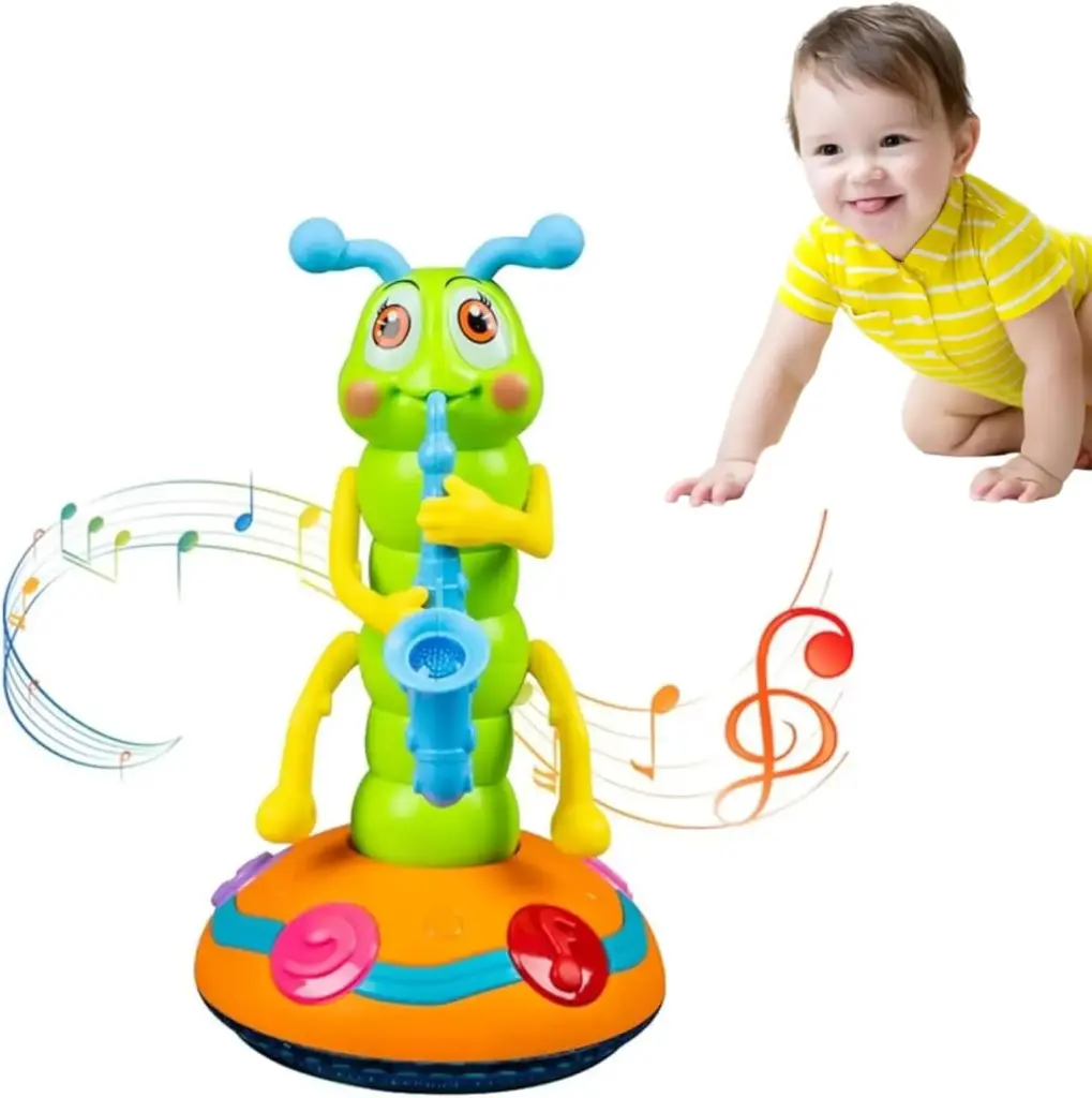 Kids Electric Dancing Caterpillar Musical Toy – LED Light-Up Sensory (1pc)