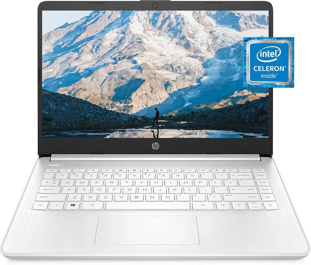 HP 14" Laptop with Intel Celeron, 4GB RAM, 64GB Storage, Windows 11, and 1-Year Microsoft 365.